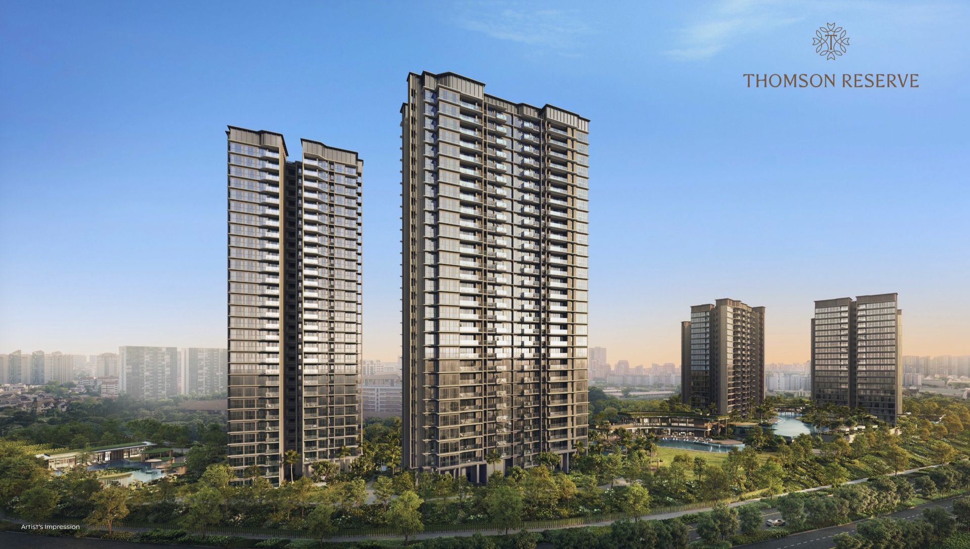 Official developer rendering of Thomson Reserve's residential towers in Upper Thomson